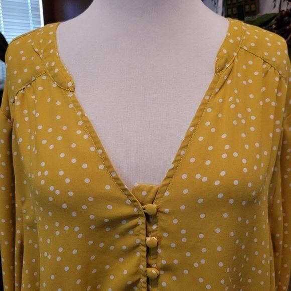 Torrid Chartreuse Green Top Blouse Polka Dot Dots Size Torrid 3 3X 3XL - Picture 4 of 8